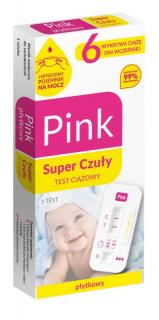 Pink Test Super Czuły - Test ciążowy płytkowy do użytku domowego