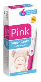 Pink Test Super Czuły - Test ciążowy strumieniowy do użytku domowego