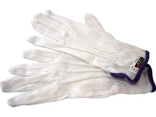 Rękawiczki bawełniane z fioletowym paskiem, rozmiar 7 - 12 par