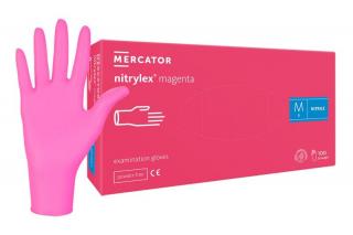 Rękawiczki nitrylowe NITRYLEX bezpudrowe (magenta) 100szt. rozm. M