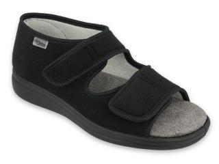 Sandały damskie BEFADO (Dr Orto) - czarne 070D001 - materiał z jonami srebra - 38
