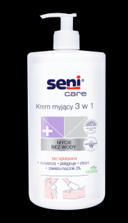 Seni Care Krem myjący 3 w 1 z mocznikiem do mycia bez wody - 1000ml