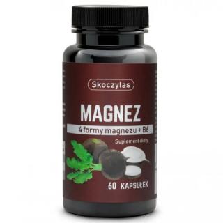 Skoczylas Magnez 4 formy z witaminą B6 i czarną rzepą - 60 kaps.