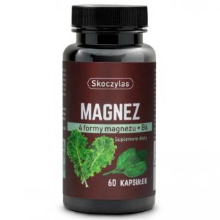 Skoczylas Magnez 4 formy z witaminą B6, szpinakiem i jarmużem - 60 kaps.