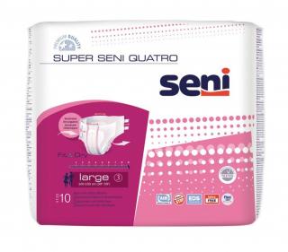 Super Seni Quatro L (3) pieluchomajtki o najwyższej chłonności - 10szt.