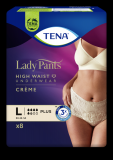 TENA Lady Pants Plus L CREME/beżowe - bielizna chłonna dla kobiet 8szt.