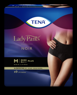 TENA Lady Pants Plus M NOIR/czarne - bielizna chłonna dla kobiet 9szt.
