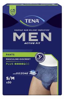 TENA Men Pants Plus Blue S/M - bielizna chłonna dla mężczyzn 30szt.