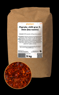 Papryka chilli grys 3-3mm (bez nasion) 5kg