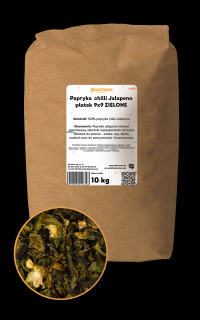 Papryka chilli Jalapeno płatek 9x9 ZIELONE 10kg