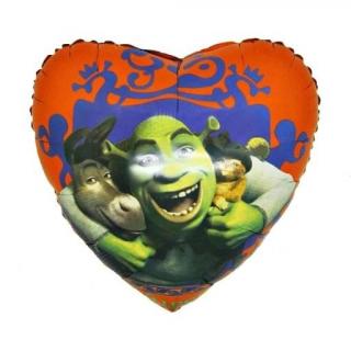 BALON FOLIOWY 22" SHREK I PRZYJACIELE SERCE BAJKA