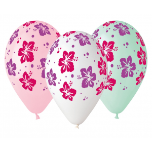 BALONY PREMIUM HIBISKUS 13" 5szt URODZINY KARNAWAŁ