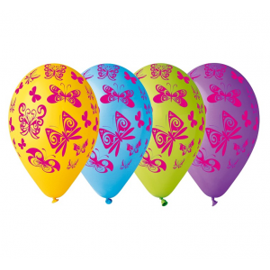 BALONY PREMIUM MOTYLE 12" 5szt URODZINY PARTY BAL