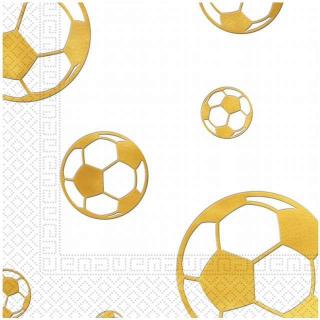 Serwetki tłoczone "Football Gold", roz33x33cm,20sz