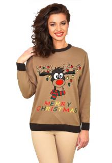 Brązowy sweter świąteczny z Reniferem