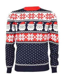 Granatowy sweter świąteczny - Mikołaj