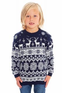 Sweter świąteczny dla dziecka w kolorze granatowym