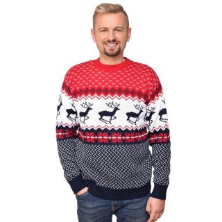 Sweter świąteczny w renifery - norweski wzór