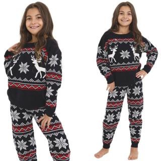Sweter świąteczny z spodniami dla dziecka - zestaw czarny