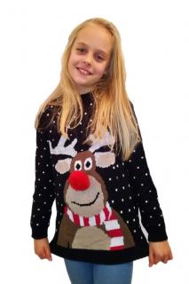Świąteczny sweter dla dziecka renifer nos 3D