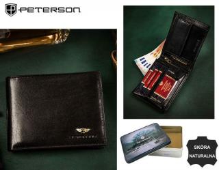 PETERSON PORTFEL MĘSKI SKÓRZANY RFID PTN 304-P PTN 304-P BLACK