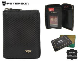 PETERSON PORTFELNA SUWAKI  SKÓRZANY 340  czarny 340