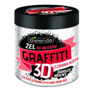 Bielenda Graffiti 3D Czarna Rzepa bardzo mocny żel do włosów 250g