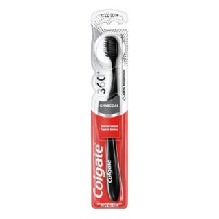 Colgate 360° Charcoal Black Medium szczoteczka do zębów średnia 1szt.