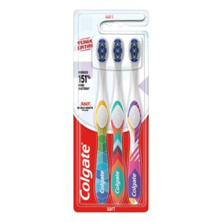 Colgate 360° Design Edition Soft szczoteczka do zębów 3szt.