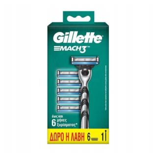 Gillette Mach3 maszynka + wkłądy 6szt.
