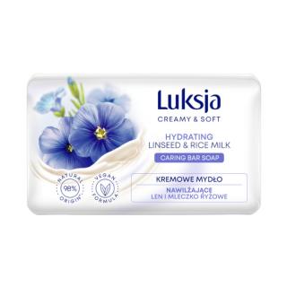 Luksja Len i Mleczko Ryżowe mydło w kostce 90g
