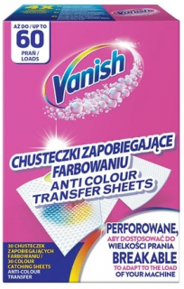 Vanish Color Protect Chusteczki zapobiegające farbowaniu 30 sztuk (60 prań)