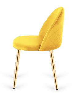 Krzesło tapicerowane GLORIA MUSTARD VELVET GOLD