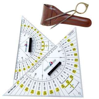 Zestaw TRÓJKĄTY NAWIGACYJNE 2szt Nautical triangles 28 i 35 cm PRODUKT POLSKI NauticDecor certyfikat Urzędu Miar i Wag PRZENOŚNIK Nawigacyjny