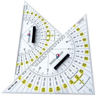 Zestaw TRÓJKĄTY NAWIGACYJNE 2szt Nautical triangles 28 i 35 cm PRODUKT POLSKI NauticDecor certyfikat Urzędu Miar i Wag