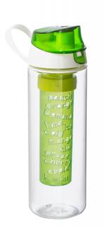 Butelka bidon SPORT Slim 650ml z wkładem na owoce i lód zielona