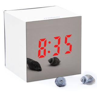 Zegar z budzikiem datownikiem termometrem Meteo ZP27 biały