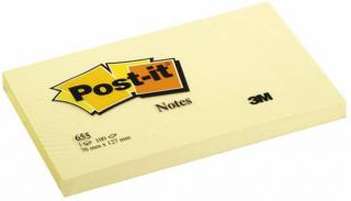 Bloczek POST-IT żółty 76 X 127 mm 100 kartek samoprzylepnych - X02542A