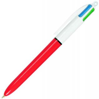 Długopis Automat. BIC biało-czerwony 4 COLOURS FINE - X06325