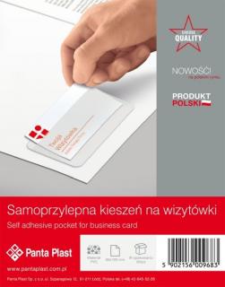 Kieszenie samoprzylepne PVC na wizytówki 60 X 100 mm PANTA PLAST - X02930