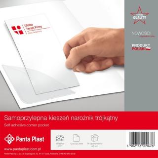 Kieszenie samoprzylepne PVC narożna 120 X 120 mm PANTA PLAST - X02931