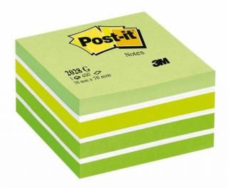 Kostka samoprzylepna POST-IT zielona akwarylowa 76 X 76 mm 450 kartek - X02557