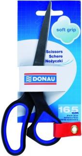Nożyczki DONAU SOFT GRIP 16,5 cm czarno - niebieski - X07368