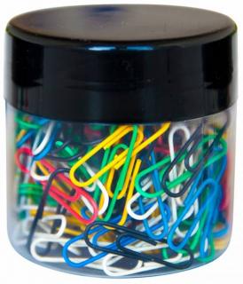 Spinacze okrągłe Q-CONNECT, 26mm, 150szt., w plastikowym słoiku, mix kolorów - X07905