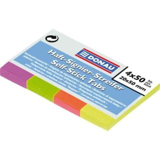 Zakładki DONAU papierowe 20 X 50 mm 4 kolory po 50 kartek - X08137