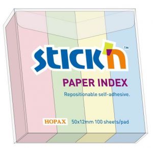 Zakładki STICK'N papierowe 12 X 50 mm 4 X 100 k. pastelowe - X06012
