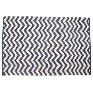 Dywan bawełniany, tkany, kolor kremowo-niebieski, 122x183 cm  500119