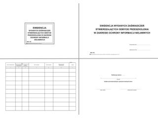Ewidencja wydanych zaświadczeń w zakresie ochrony informacji niejawnych, A4, 192 strony, WKT-145