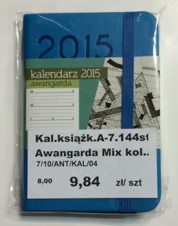 Kalendarz książkowy 2015 A7, 144 strony, gumka pionowa, Awangarda, Antra niebieski