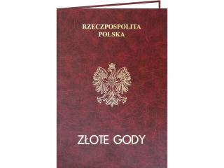 Okładka okolicznościowa ZŁOTE GODY / godło, nadruk,2 narożniki / 2xA4 opr.tw.